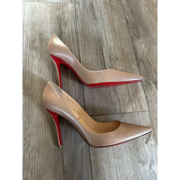 Christian Louboutin Nude Pointy Toe Heel Pump size 37.5 - Picture 3 of 16